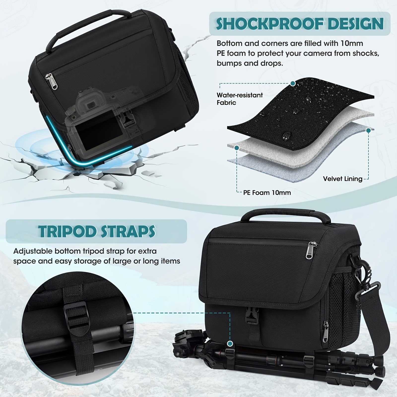 NEWHEY Camera Bag – Durable, Waterproof Protection for Your DSLR, SLR, and Non-Reflex Cameras