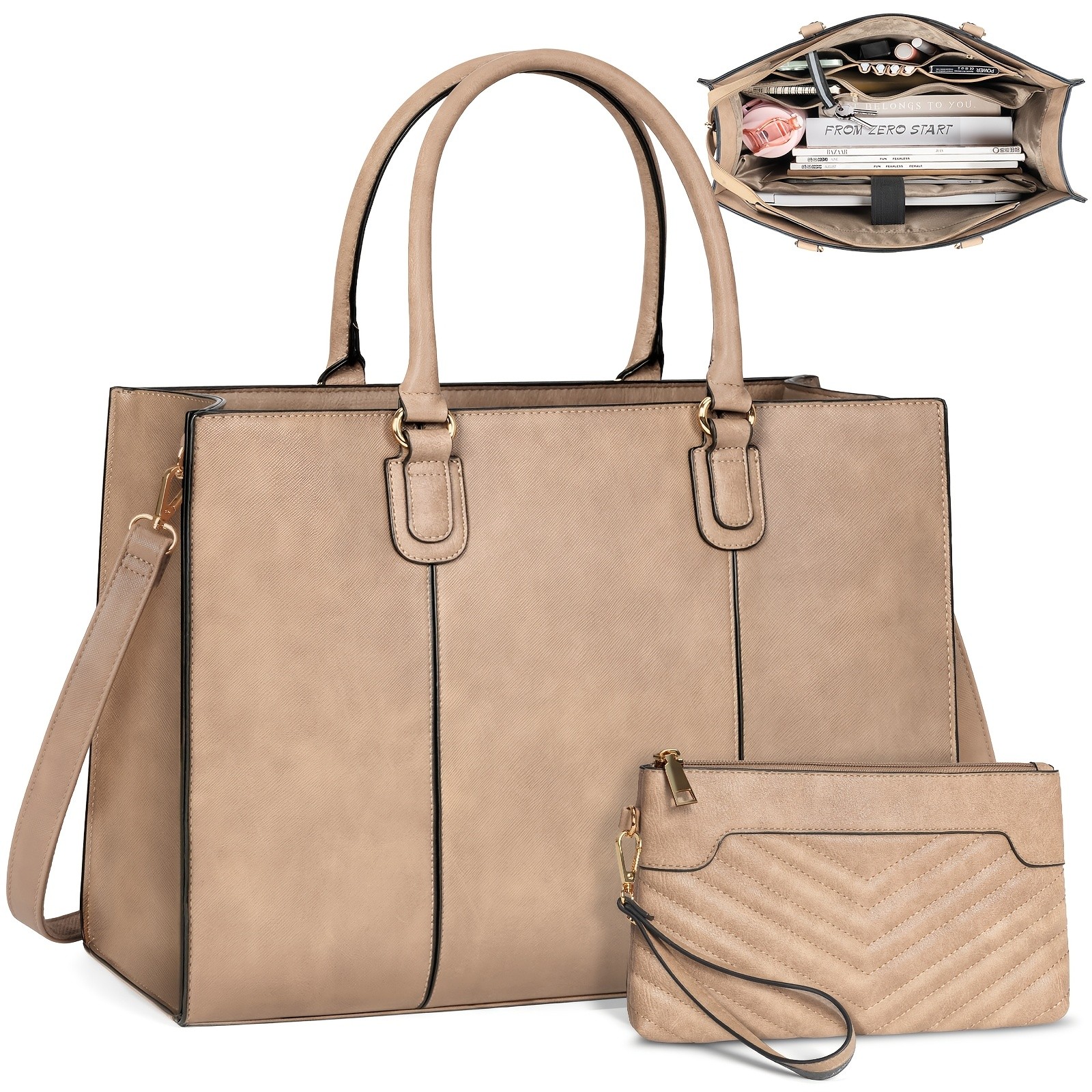 NEWHEY Women’s 39.62 cm Laptop Tote Bag – Minimalist Style, Lightweight, and Professional for Office & Travel