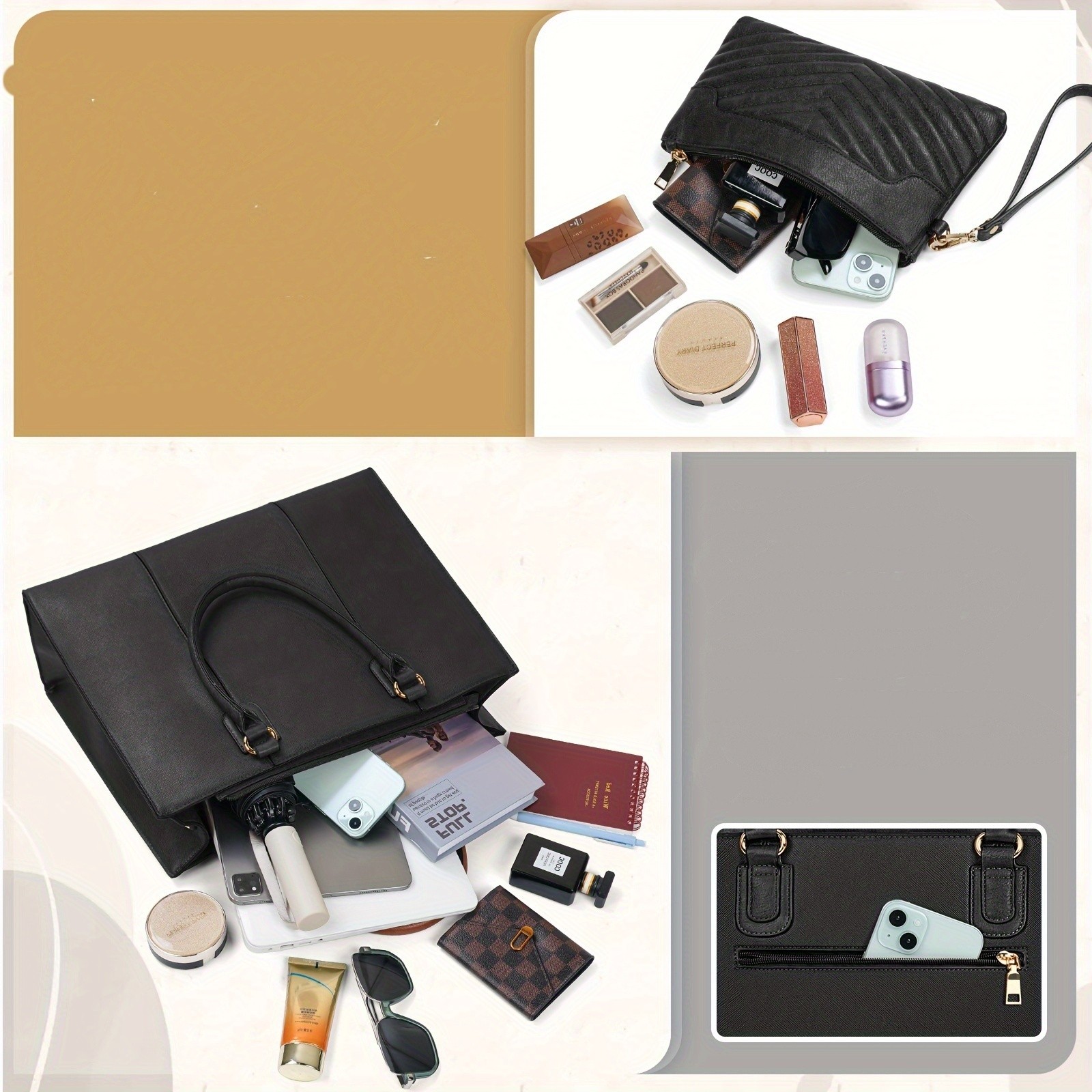 NEWHEY Women’s 39.62 cm Laptop Tote Bag – Minimalist Style, Lightweight, and Professional for Office & Travel