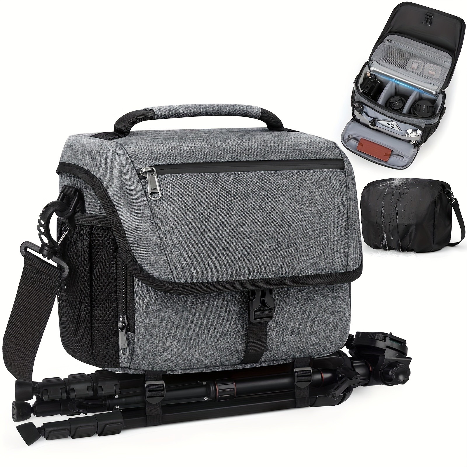 NEWHEY Camera Bag for DSLR, SLR, and Mirrorless Cameras – Durable and Waterproof with Tripod Holder for Outdoor Photography