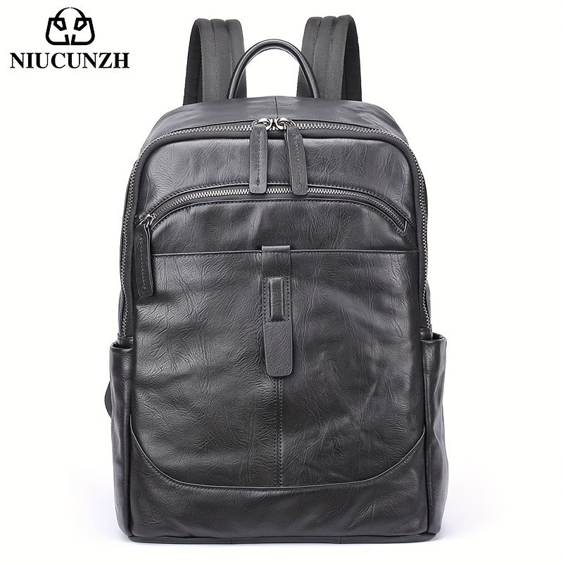 NIUCUNZH Men’s Top Layer Cowhide Backpack – Durable, Spacious, and Ideal for Travel and Commuting