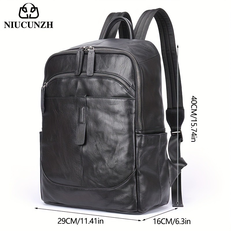 NIUCUNZH Men’s Top Layer Cowhide Backpack – Durable, Spacious, and Ideal for Travel and Commuting