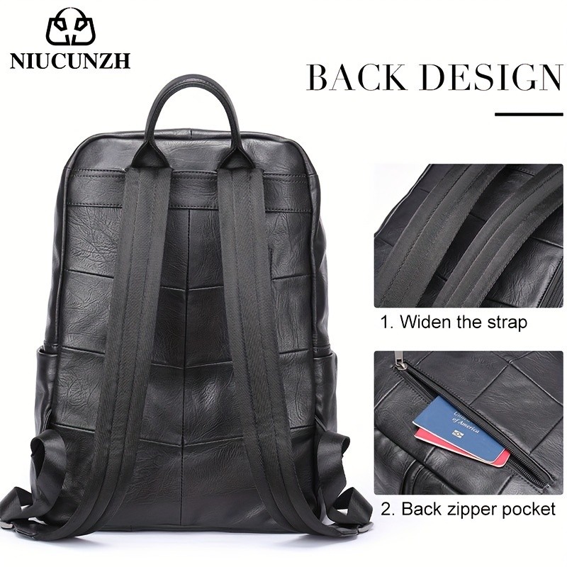 NIUCUNZH Men’s Top Layer Cowhide Backpack – Durable, Spacious, and Ideal for Travel and Commuting