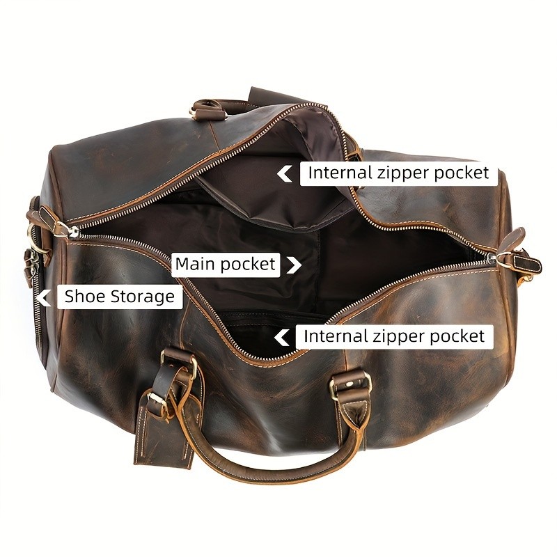 NIUCUNZH Men’s Genuine Leather Handbag – Durable, Stylish, and Ideal for Travel, Business, and Short Trips