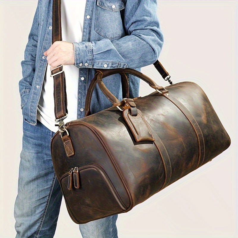 NIUCUNZH Men’s Genuine Leather Handbag – Durable, Stylish, and Ideal for Travel, Business, and Short Trips