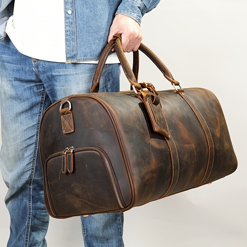 NIUCUNZH Men’s Genuine Leather Handbag – Durable, Stylish, and Ideal for Travel, Business, and Short Trips