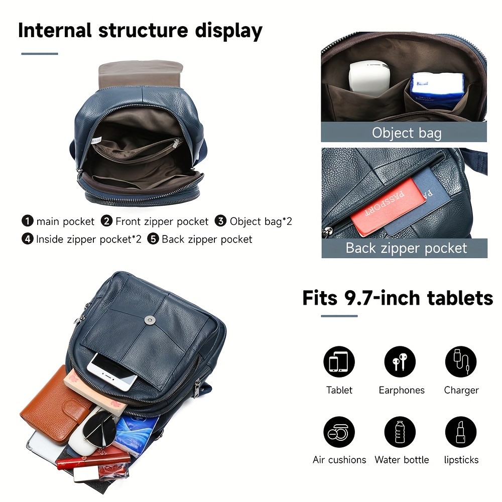 NIUCUNZH Genuine Leather Women's Backpack – Stylish, Durable, and Perfect for Travel Essentials