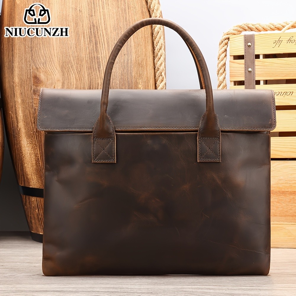 NIUCUNZH Men’s Casual Top-Grain Leather Shoulder Bag – Stylish, Durable, and Ideal for Daily Commute and Business Use