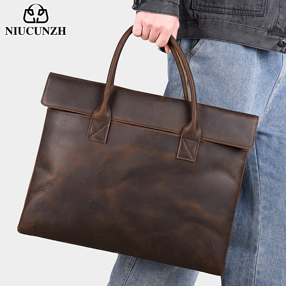 NIUCUNZH Men’s Casual Top-Grain Leather Shoulder Bag – Stylish, Durable, and Ideal for Daily Commute and Business Use
