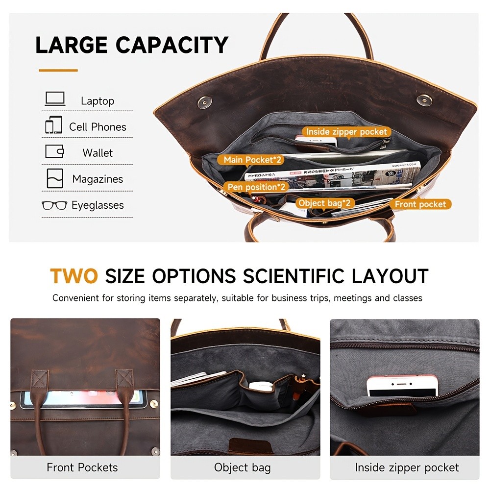 NIUCUNZH Men’s Casual Top-Grain Leather Shoulder Bag – Stylish, Durable, and Ideal for Daily Commute and Business Use