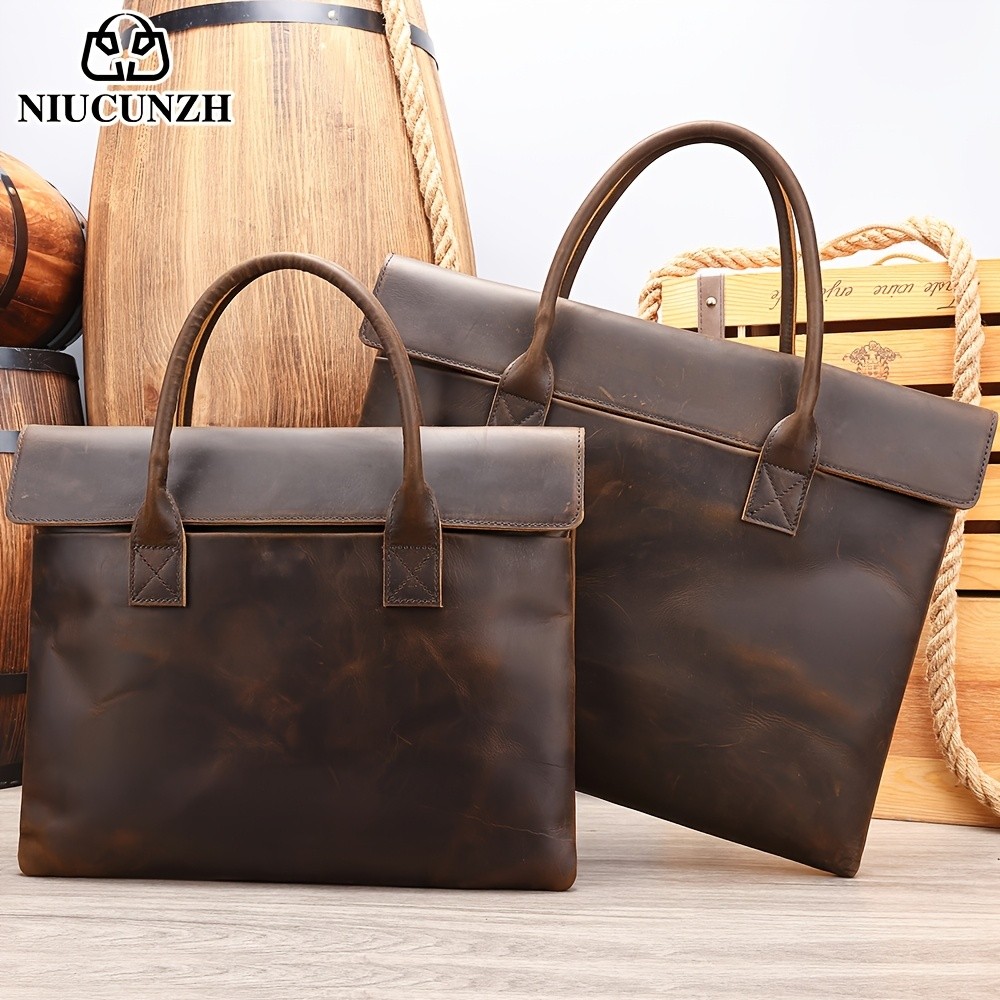 NIUCUNZH Men’s Casual Top-Grain Leather Shoulder Bag – Stylish, Durable, and Ideal for Daily Commute and Business Use