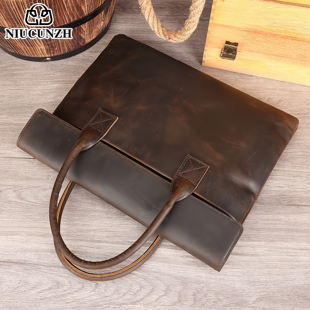 NIUCUNZH Men’s Casual Top-Grain Leather Shoulder Bag – Stylish, Durable, and Ideal for Daily Commute and Business Use