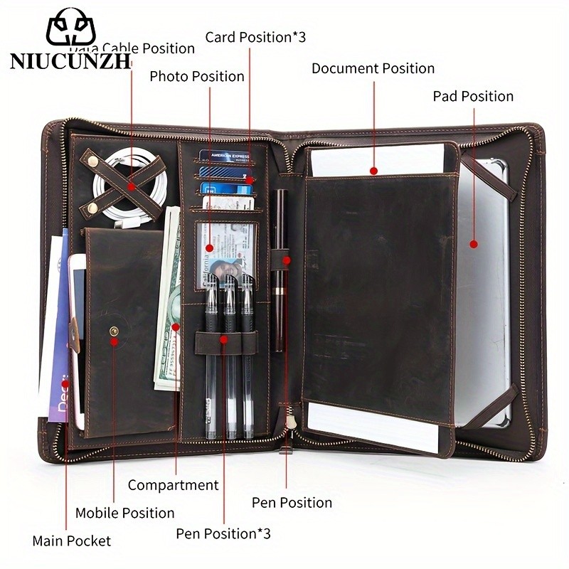 NIUCUNZH Men's Cowhide Clutch Bag – Elegant, Durable, and Perfect for Business and Storage