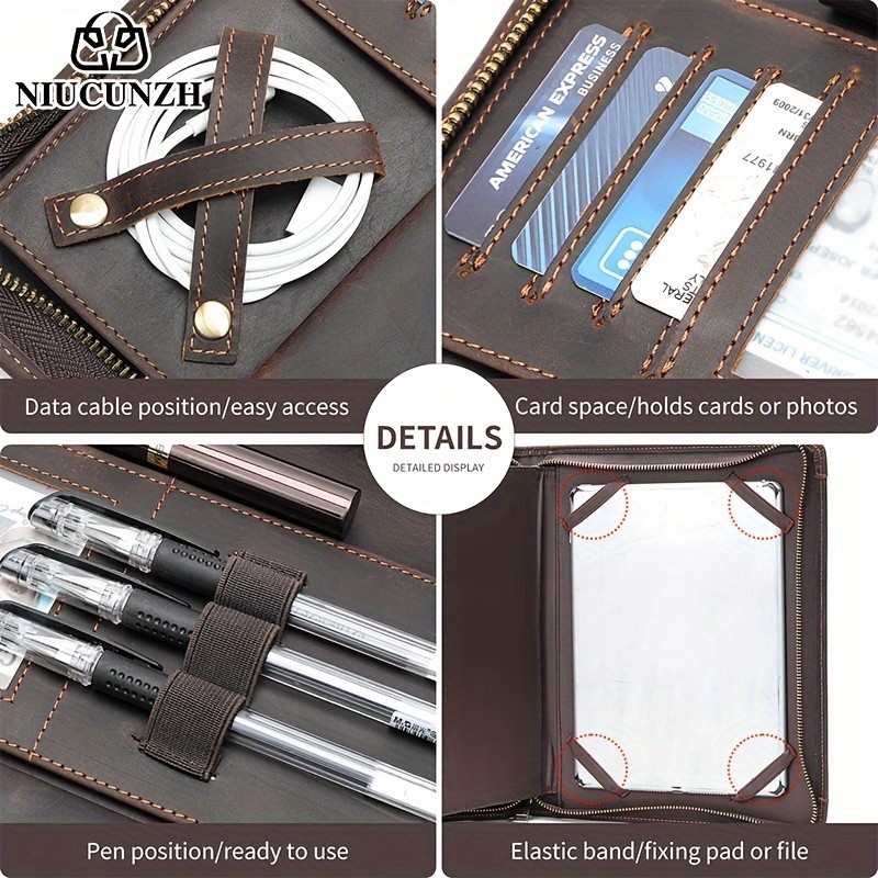 NIUCUNZH Men's Cowhide Clutch Bag – Elegant, Durable, and Perfect for Business and Storage