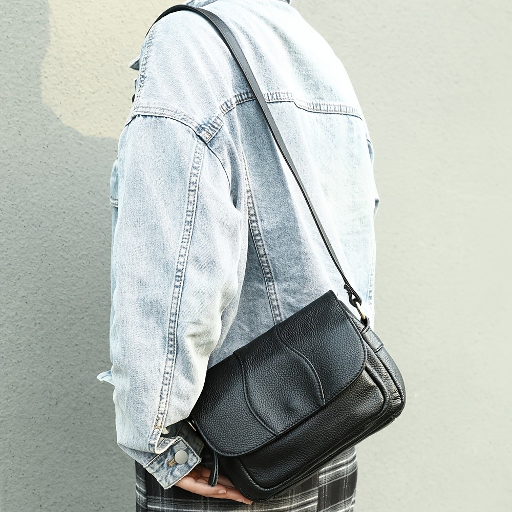 NIUCUNZH Unisex Genuine Leather Crossbody Bag – Versatile, Durable, and Stylish for Daily Use and Travel