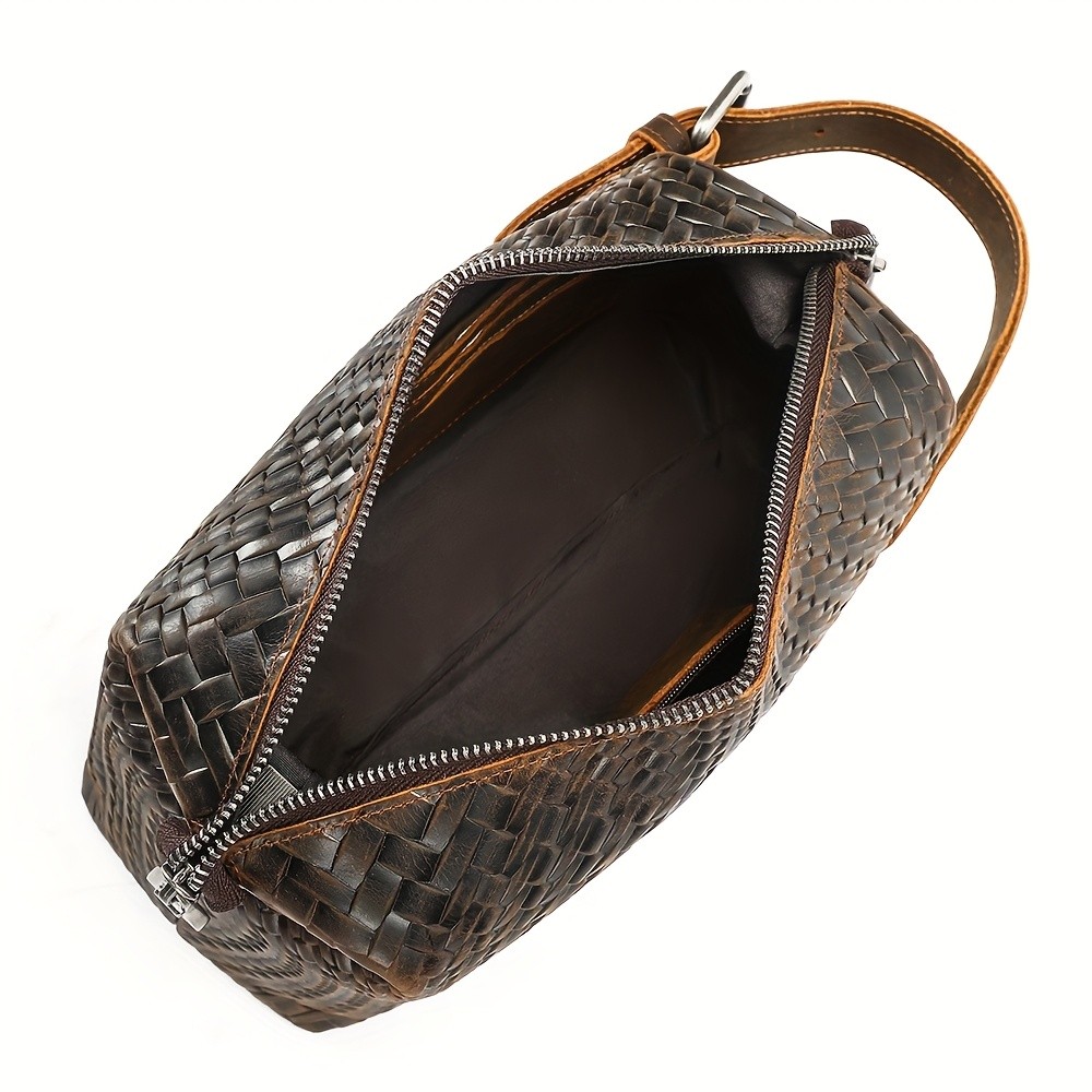 NIUCUNZH Men’s Genuine Leather Woven Tote Bag – Stylish, Durable, and Ideal for Daily Commute and Travel