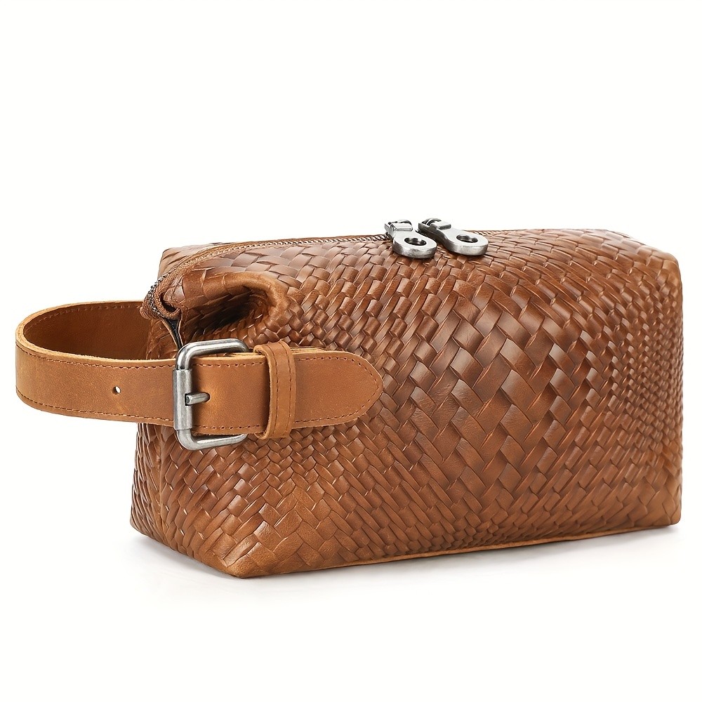 NIUCUNZH Men’s Genuine Leather Woven Tote Bag – Stylish, Durable, and Ideal for Daily Commute and Travel