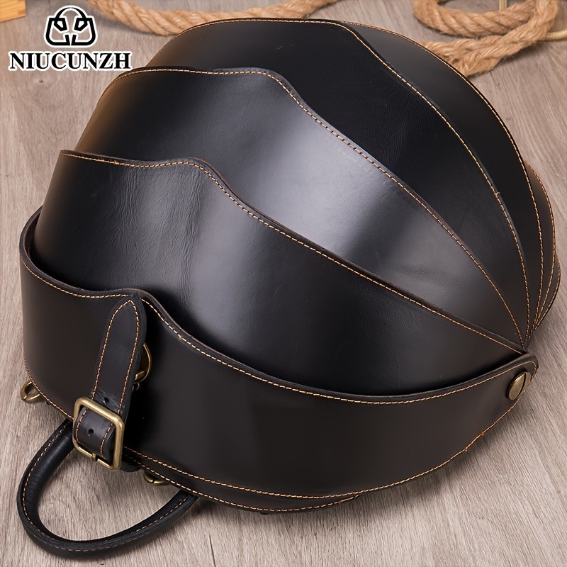 NIUCUNZH Genuine Leather Backpack with Crazy Horse Design – Durable, Spacious, and Ideal for Travel, School, and Outdoor Adventures