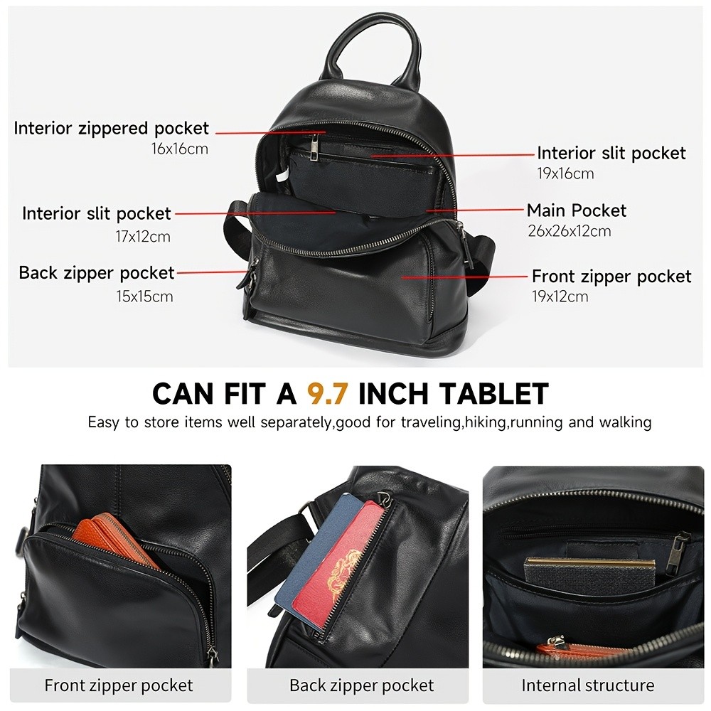 NIUCUNZH Women’s Top-Grain Leather Backpack – Elegant, Durable, and Perfect for Daily Use and Travel