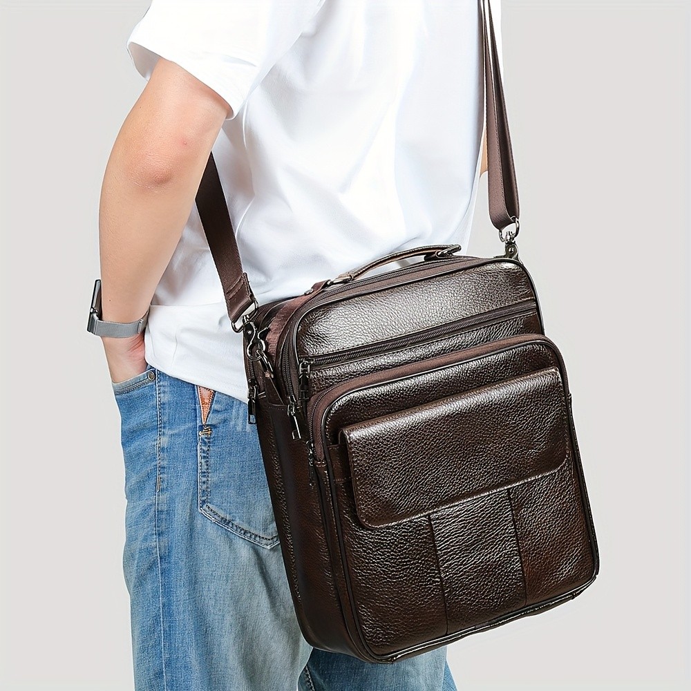 NIUCUNZH Men’s Genuine Leather Vintage Full-Grade Cowhide Bag – Stylish, Durable, and Perfect for Business and Casual Use