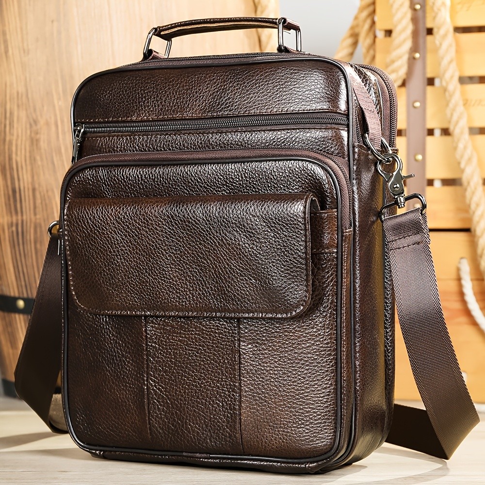 NIUCUNZH Men’s Genuine Leather Vintage Full-Grade Cowhide Bag – Stylish, Durable, and Perfect for Business and Casual Use