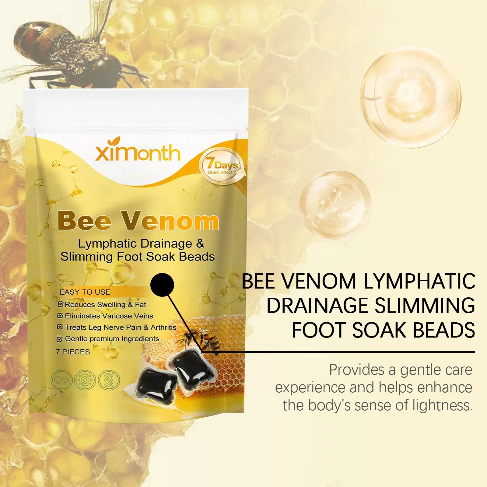 Ximonth Bee Venom Lymphatic Drainage & Slimming Foot Soak Beads