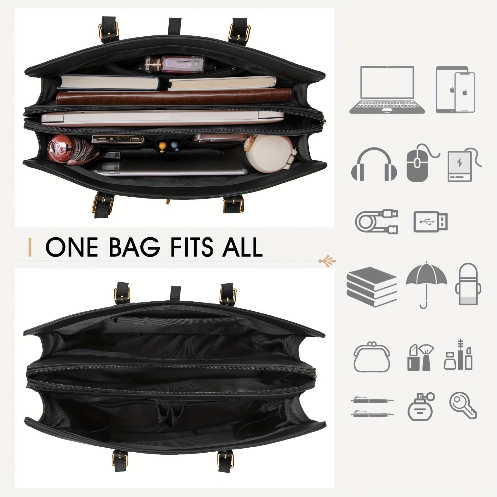 IGOLUMON Women’s 39.62 cm Laptop Tote Bag – Stylish, Spacious, and Perfect for Work, Business, and Travel