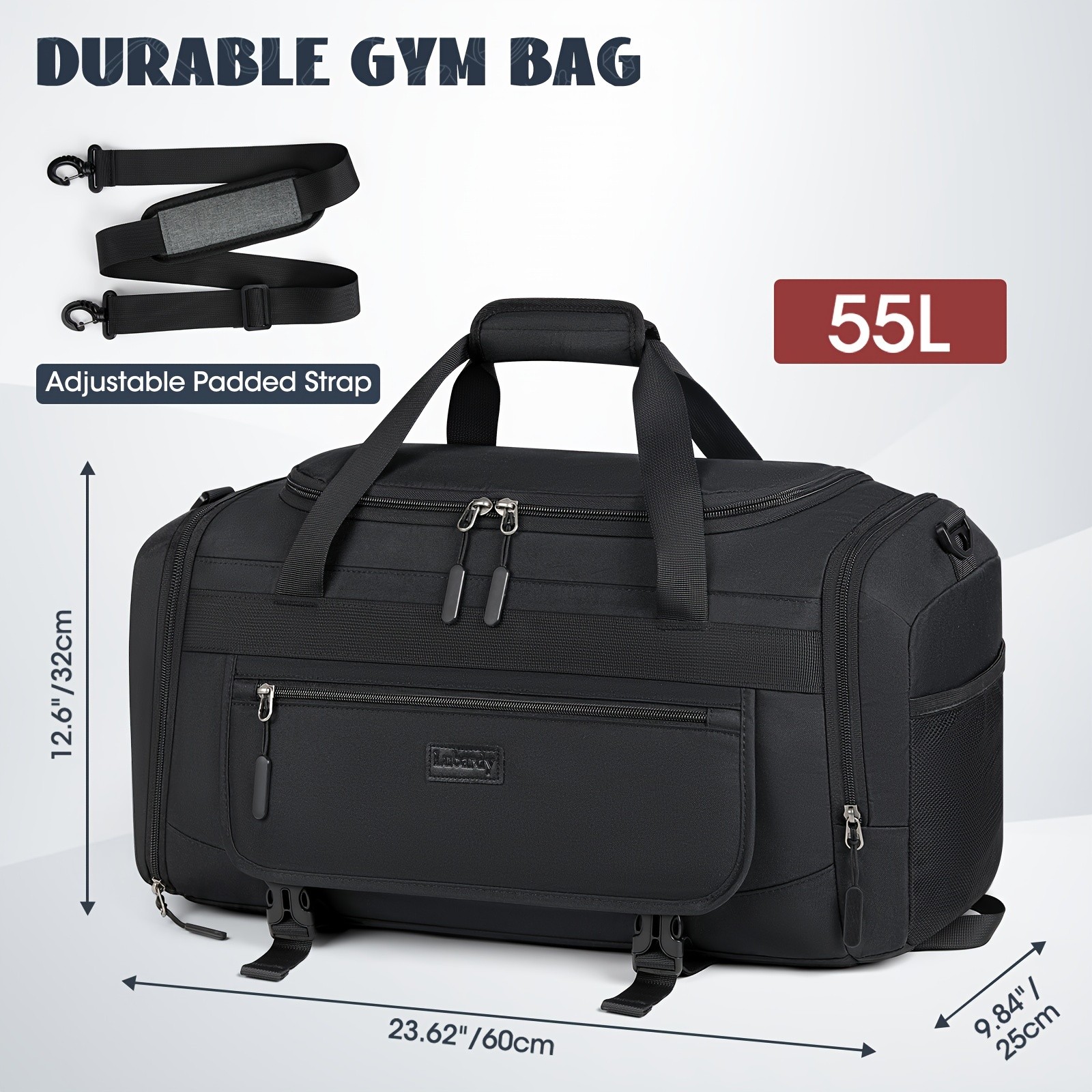 IGOLUMON Men’s 40L-55L Fitness Bag – Spacious, Durable, and Perfect for Gym, Travel, and Sports Enthusiasts