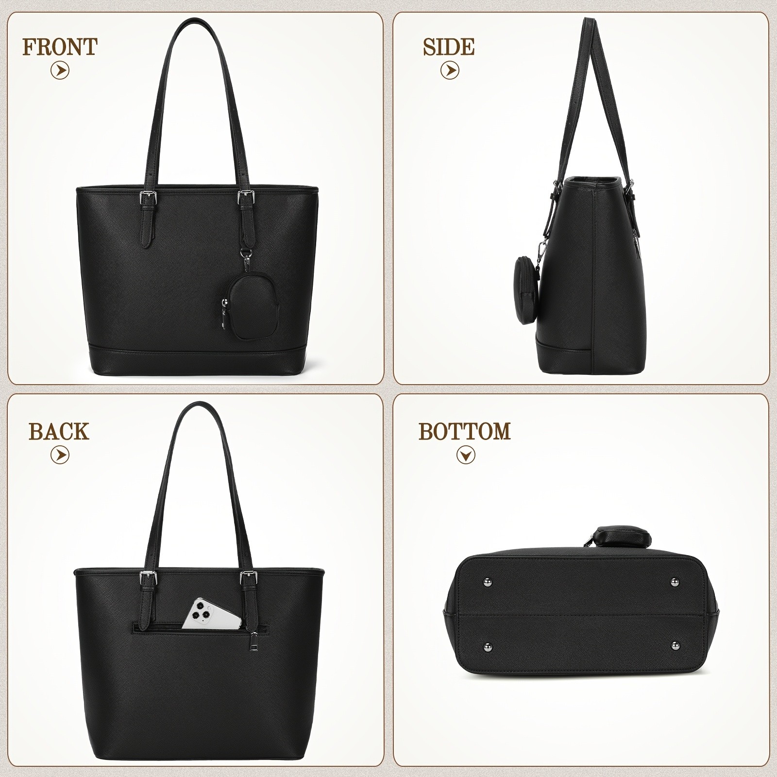 IGOLUMON Women’s Large Capacity Tote Bag – Stylish, Functional, and Perfect for Work, Travel, and Everyday Use