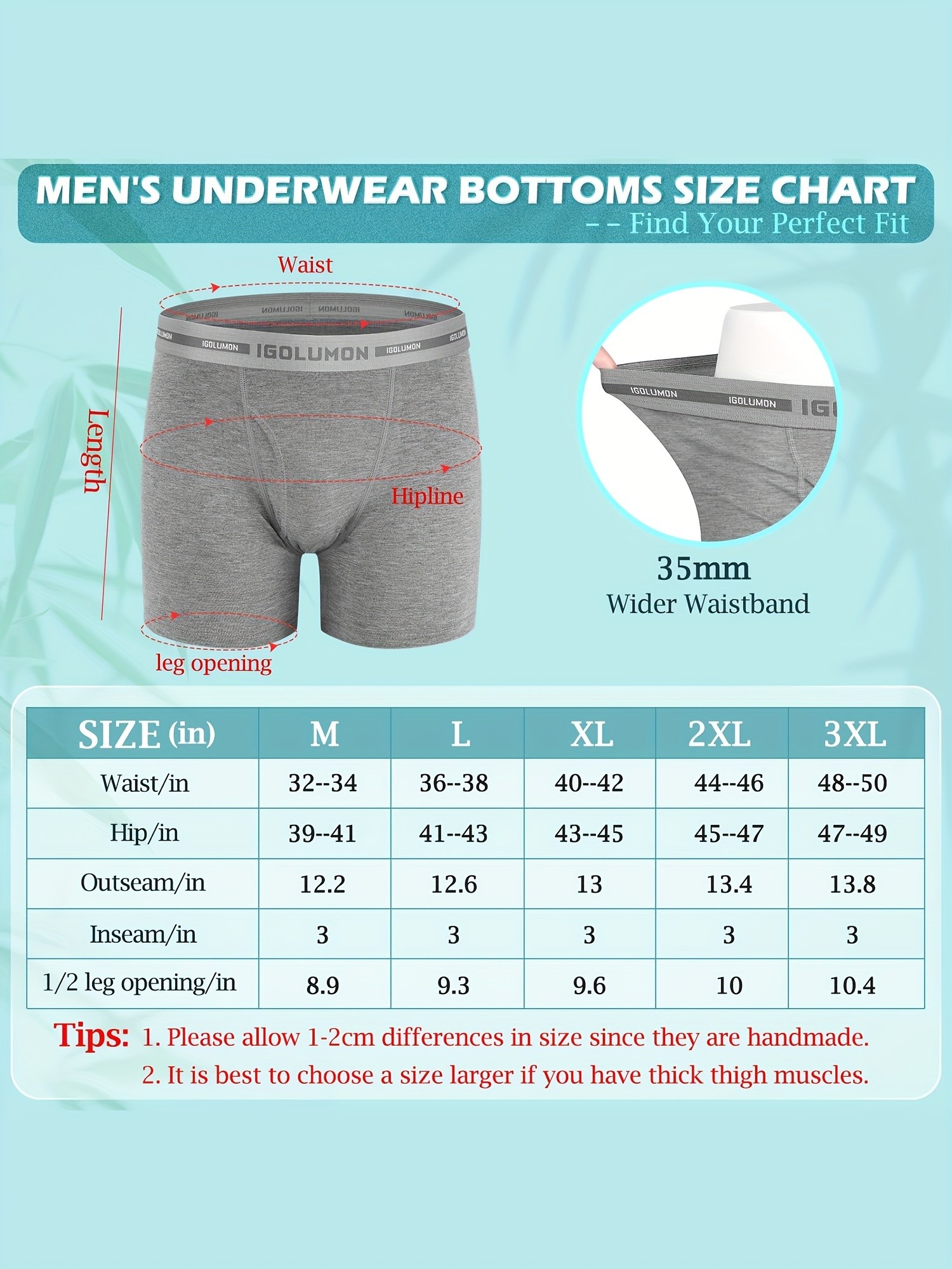 IGOLUMON Men’s 6pcs Bamboo Fiber Rayon Boxer Briefs – Soft, Breathable, and Perfect for Everyday Comfort