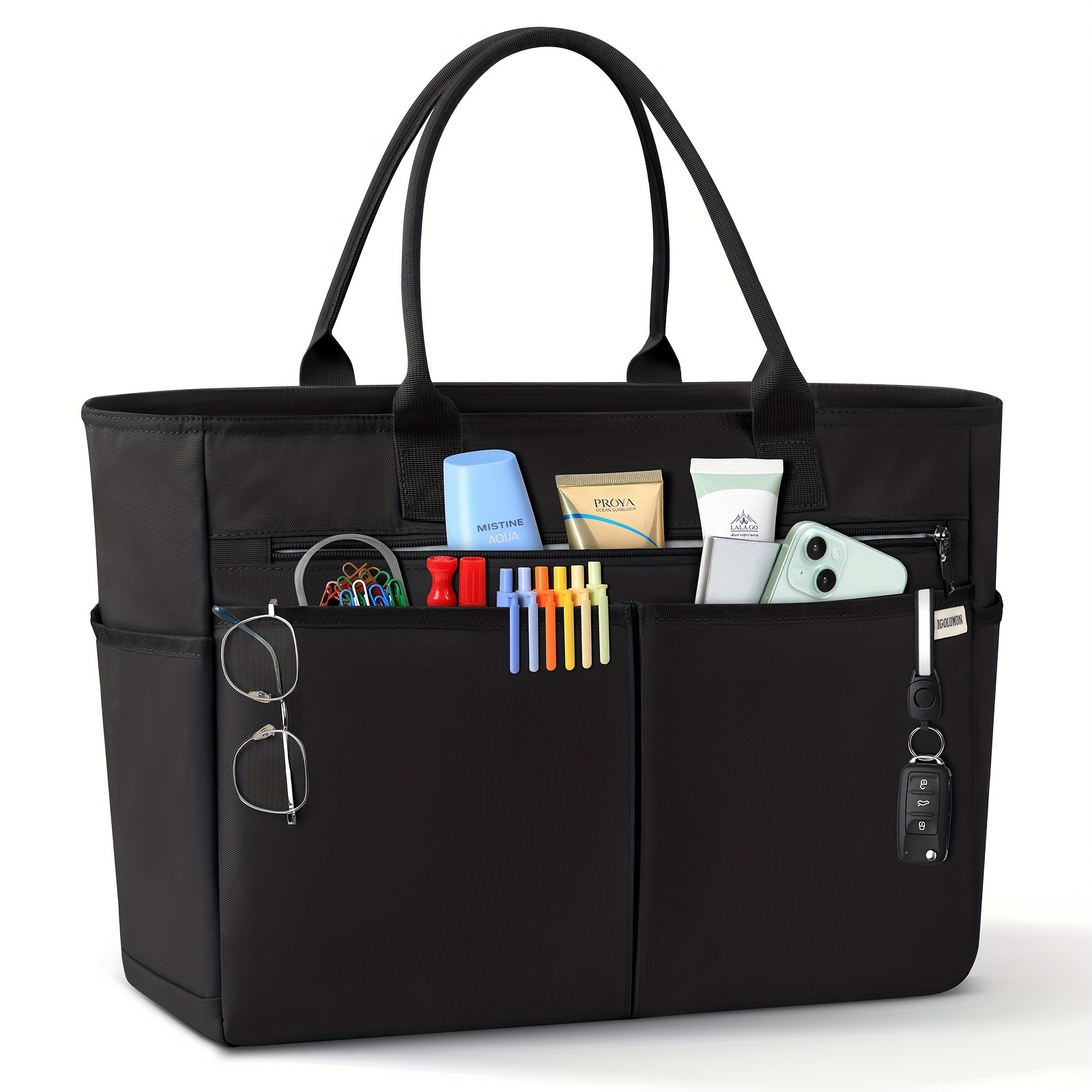 IGOLUMON 40L Tote Bag with Zipper – Spacious, Foldable, and Perfect for Beach, Travel, and Gym