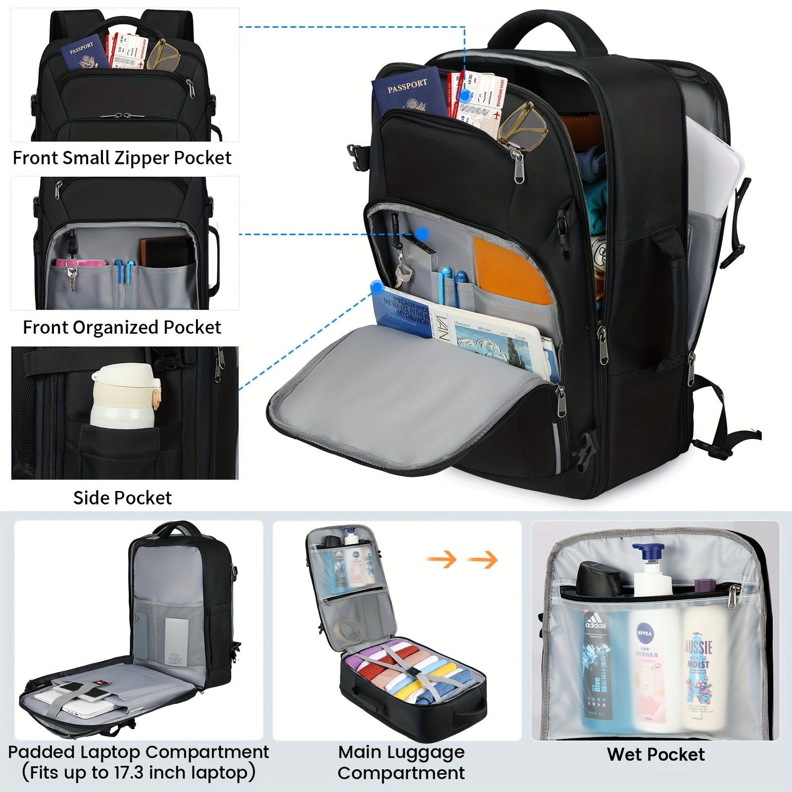 IGOLUMON 40L Travel Backpack – Lightweight, Durable, and Perfect for Business and Weekend Getaways