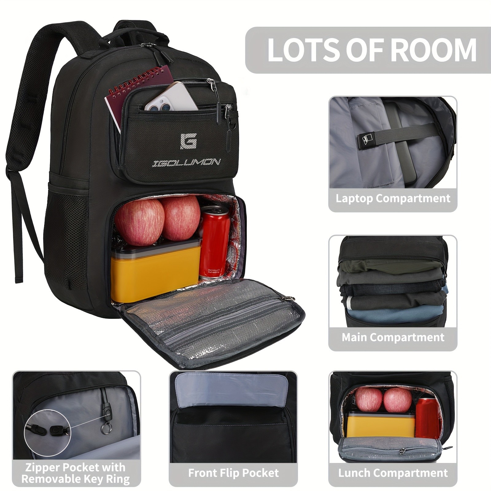 IGOLUMON Laptop Backpack 39.62 cm – Stylish, Functional, and Perfect for Work, College, and Travel