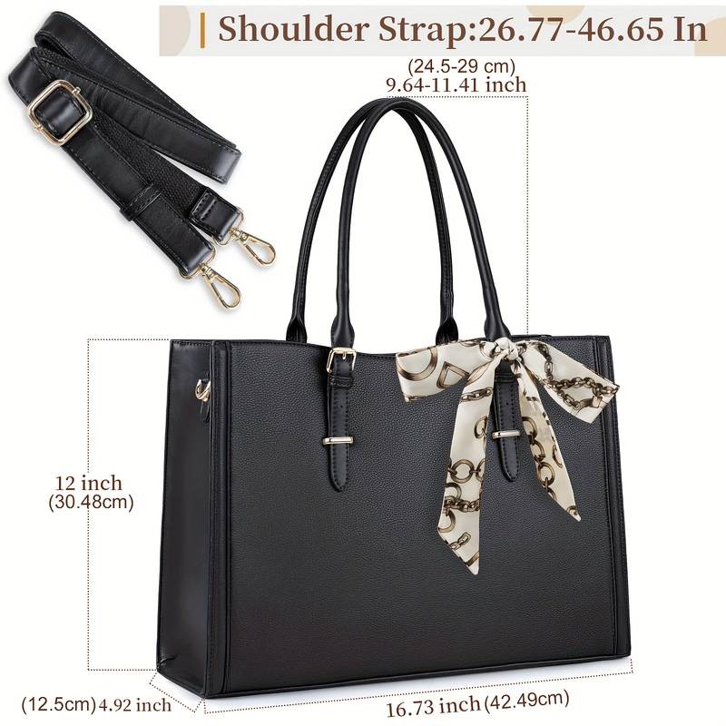 IGOLUMON Women’s 39.62 cm Laptop Bag – Lightweight Faux Leather Shoulder Bag with Tablet Compartment for Work and Travel