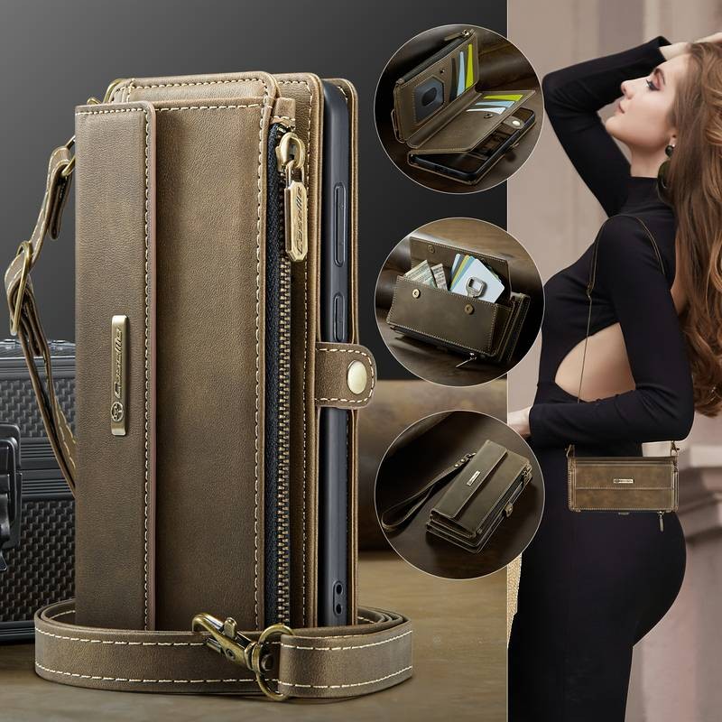 CaseMe Multifunctional Mobile Phone Wallet – RFID-Protected with Wrist & Shoulder Straps for S25, S24, and S23 FE/PLUS/ULTRA Models
