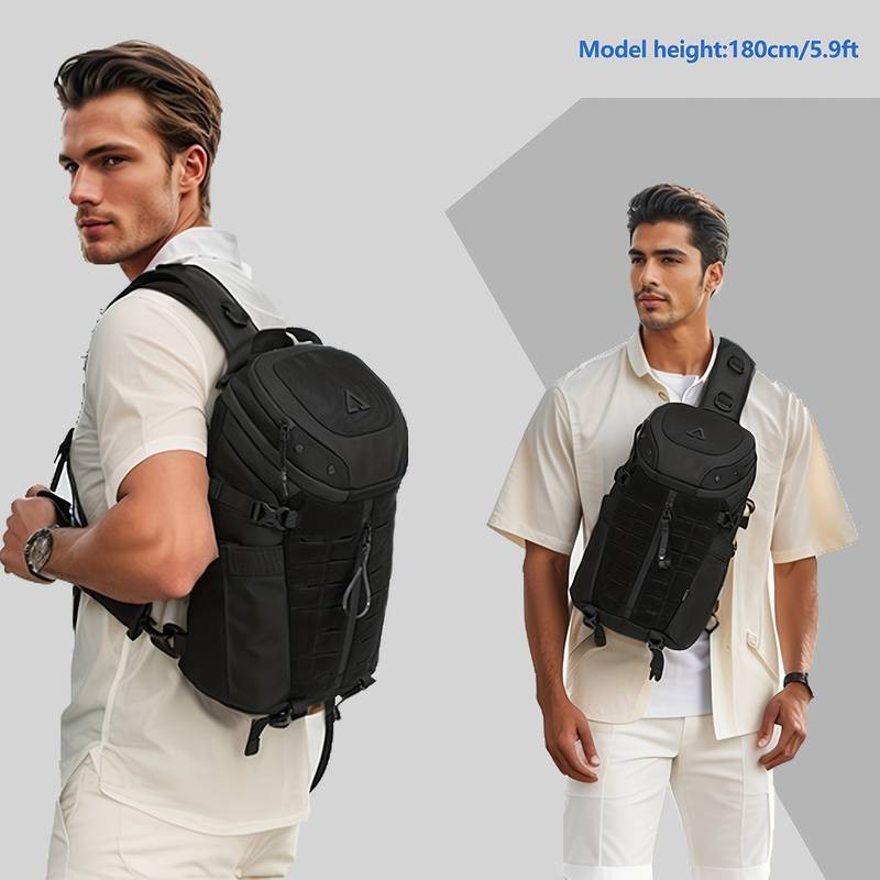 OZUKO Men’s Large Capacity Shoulder Bag – Durable, Anti-Scratch EDC Chest Bag with Adjustable Strap