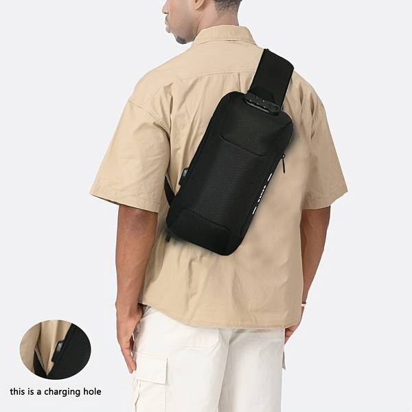 OZUKO Unisex Chest Bag with Anti-Theft Password Lock – Lightweight Crossbody Sling Bag for Daily Commuting and Travel