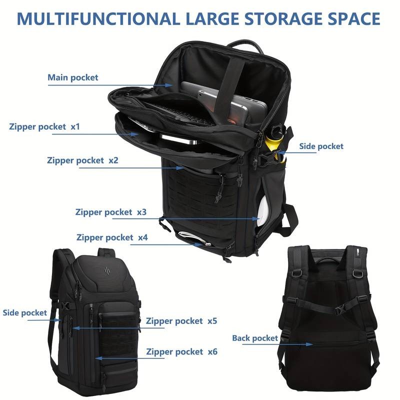 OZUKO 43.94cm Laptop Backpack – Large Capacity Multifunctional Travel Bag for Sports, Photography, and Everyday Use