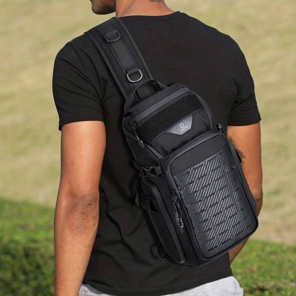 OZUKO Men's Tactical Crossbody Sling Bag – Large Capacity Anti-Scratch Chest Bag for Hiking, Travel, and Casual Use