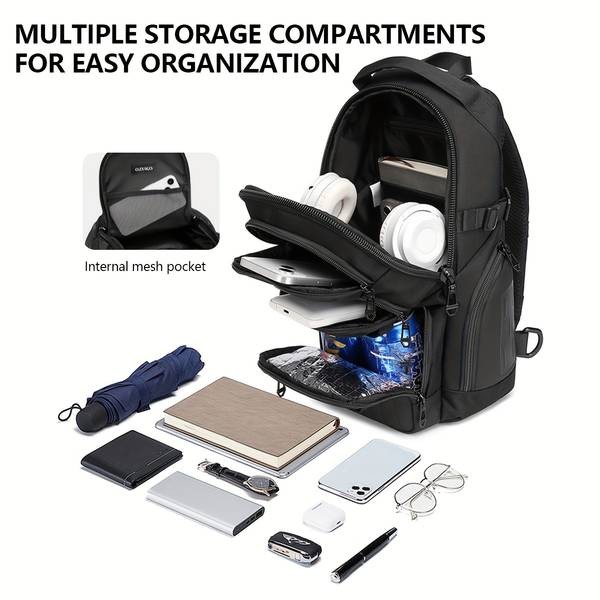 OZUKO Men’s Oxford Messenger Bag – Multifunctional Large Capacity Shoulder Bag with Insulation for Cycling, Sports, and Outdoor Use