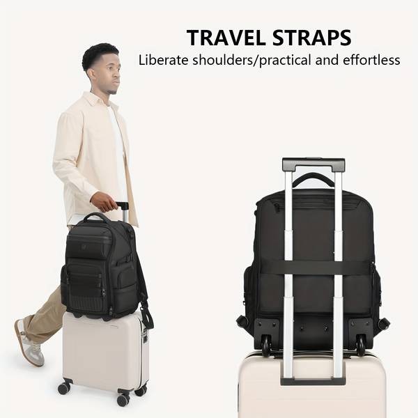 OZUKO Business Travel Backpack – 18-Inch Multifunctional Inline Skate Trolley Bag with Aluminum Alloy Frame