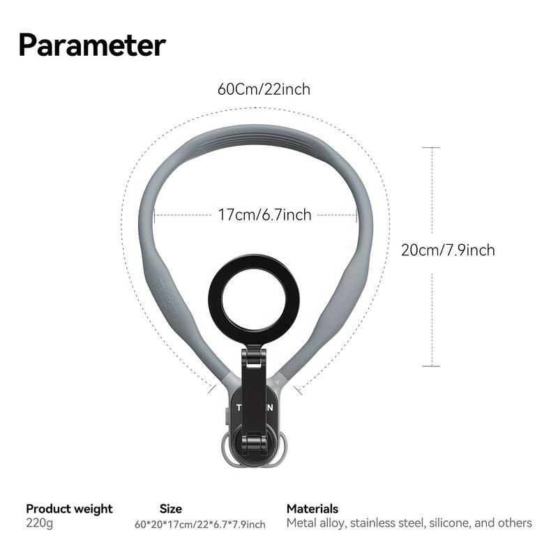 TELESIN Mobile Phone Magnetic Suction Ring Holder – Multi-Angle Rotating Holder for Vlogging, Riding, and Outdoor Activities