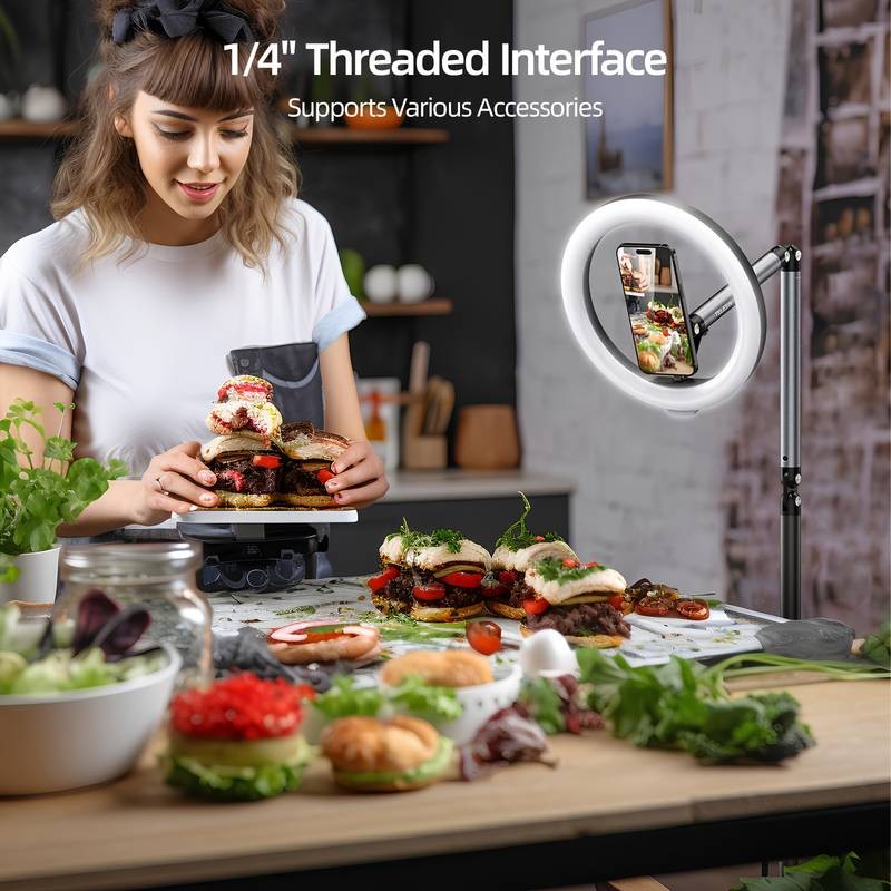 TELESIN Floor-Standing Magnetic Phone Bracket – 360° Rotating Adjustable Stand for Vlogs, Video Calls, and Live Streaming