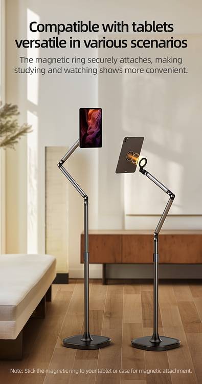 TELESIN Floor-Standing Magnetic Phone Bracket – 360° Rotating Adjustable Stand for Vlogs, Video Calls, and Live Streaming
