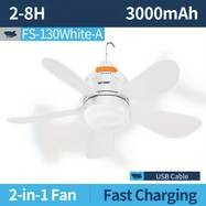 SMILING SHARK 2-in-1 Outdoor Camping Fan Light FS130 – USB Rechargeable Fan with Lighting Modes for Camping, Tents, and Home Use