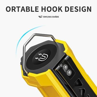 SMILING SHARK GZ5106 Super Bright LED Flashlight – 7 Lighting Modes, Rechargeable Work Lamp with USB Charging Cable