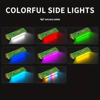 SMILING SHARK Tactical LED Flashlight – Super Bright 8-Color USB Rechargeable Flashlight with Magnetic Base