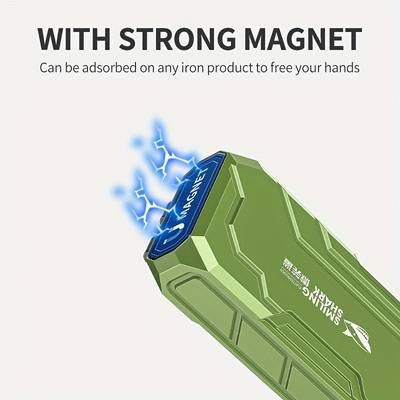 SMILING SHARK Tactical LED Flashlight – Super Bright 8-Color USB Rechargeable Flashlight with Magnetic Base