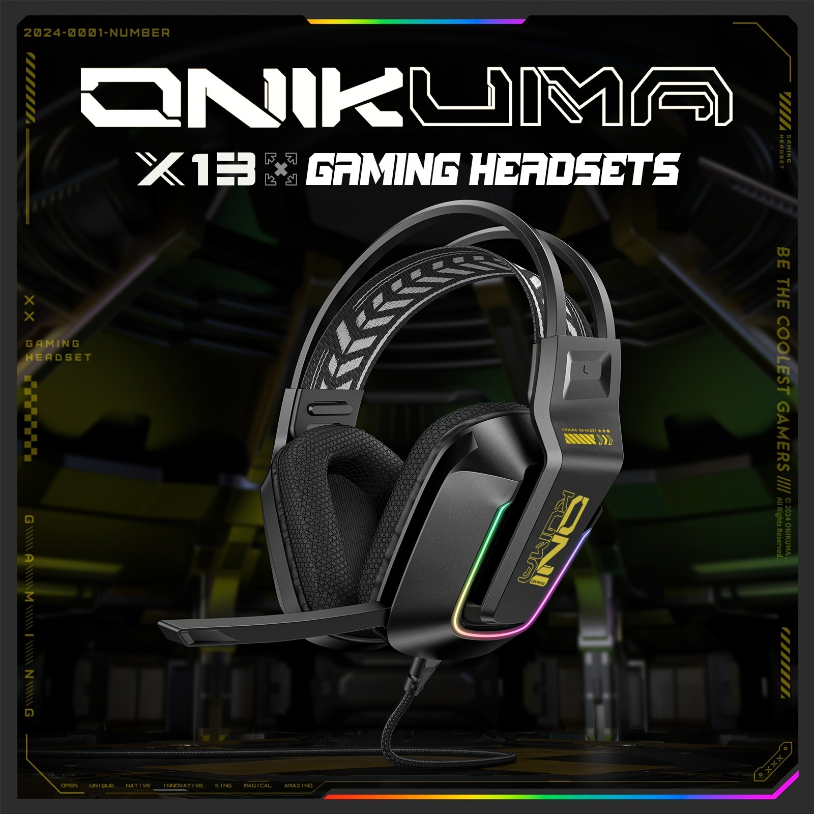 ONIKUMA Gaming Headset – Immersive Surround Sound with RGB Lighting & Noise-Cancelling Mic