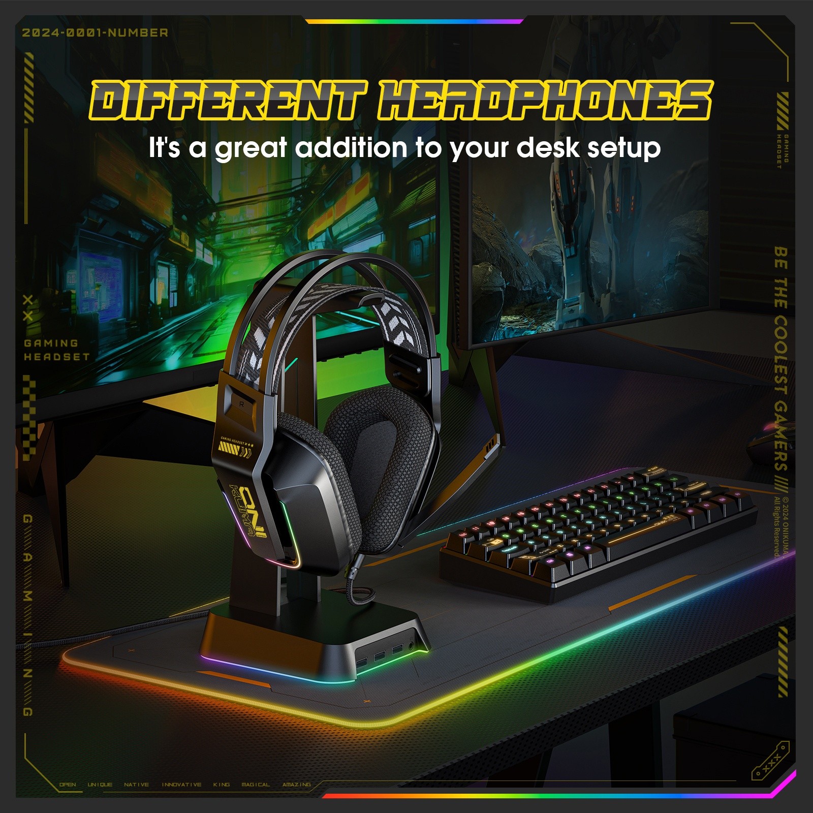 ONIKUMA Gaming Headset – Immersive Surround Sound with RGB Lighting & Noise-Cancelling Mic